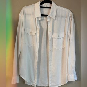 Aerie White Button Up Top - A Closet Staple Piece - size S